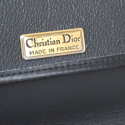 Christian Dior Vintage Honeycomb Flap Coated Canvas, Black, Canvas, Shoulder Bag