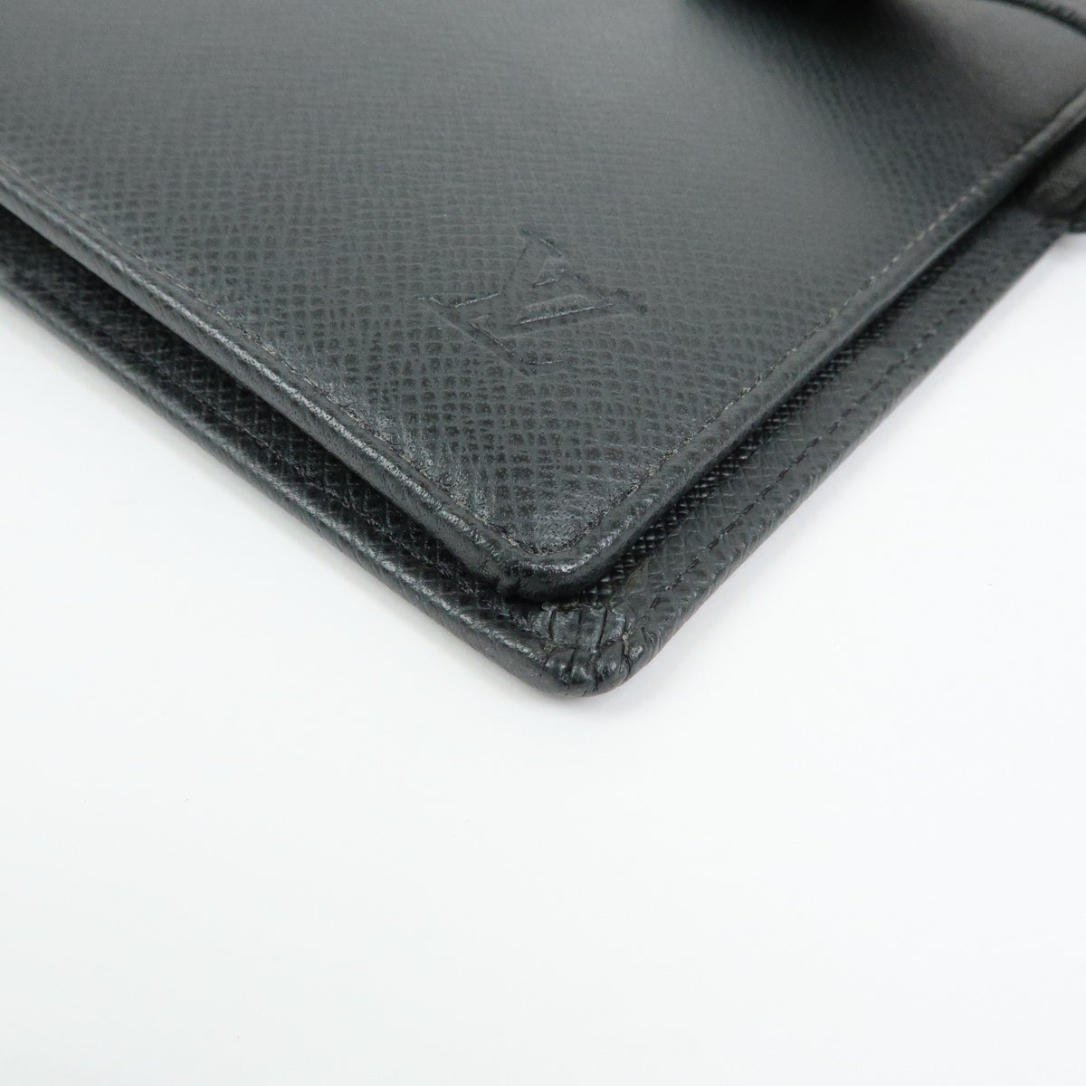 Louis Vuitton Ring Agenda Cover Taiga Leather, Gray, Leather, Briefcase