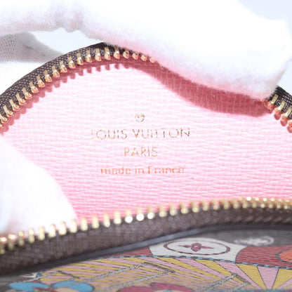 Louis Vuitton Round Coin Purse Limited Edition Vivienne Xmas Monogram Canvas, Multicolour, Canvas, Wallet