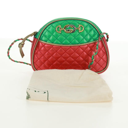 Gucci Trapuntata Camera Quilted Laminated Leather, Red, Leather, Shoulder Bag