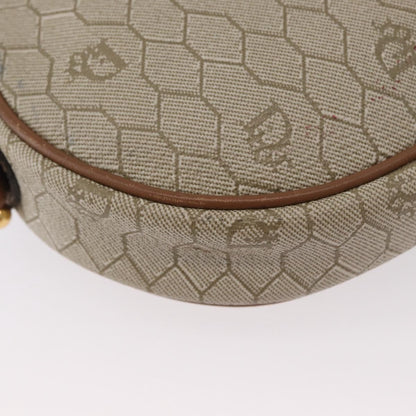 Christian Dior Vintage Honeycomb Canvas and Leather, Beige, Canvas, Shoulder Bag