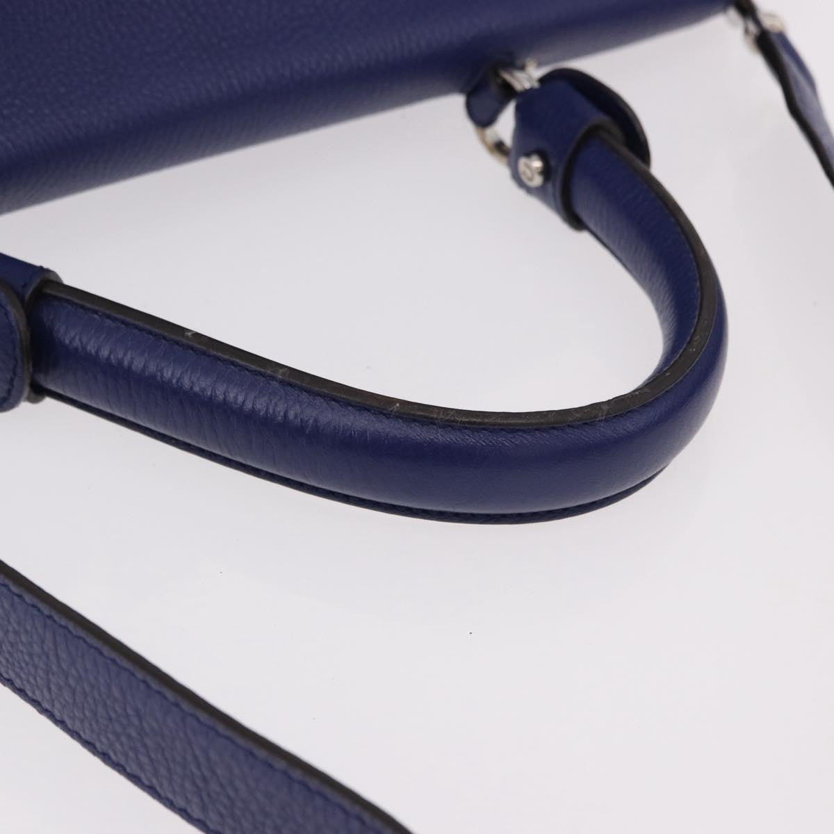 Salvatore Ferragamo Sofia Satchel Leather, Blue, Leather, Handbag
