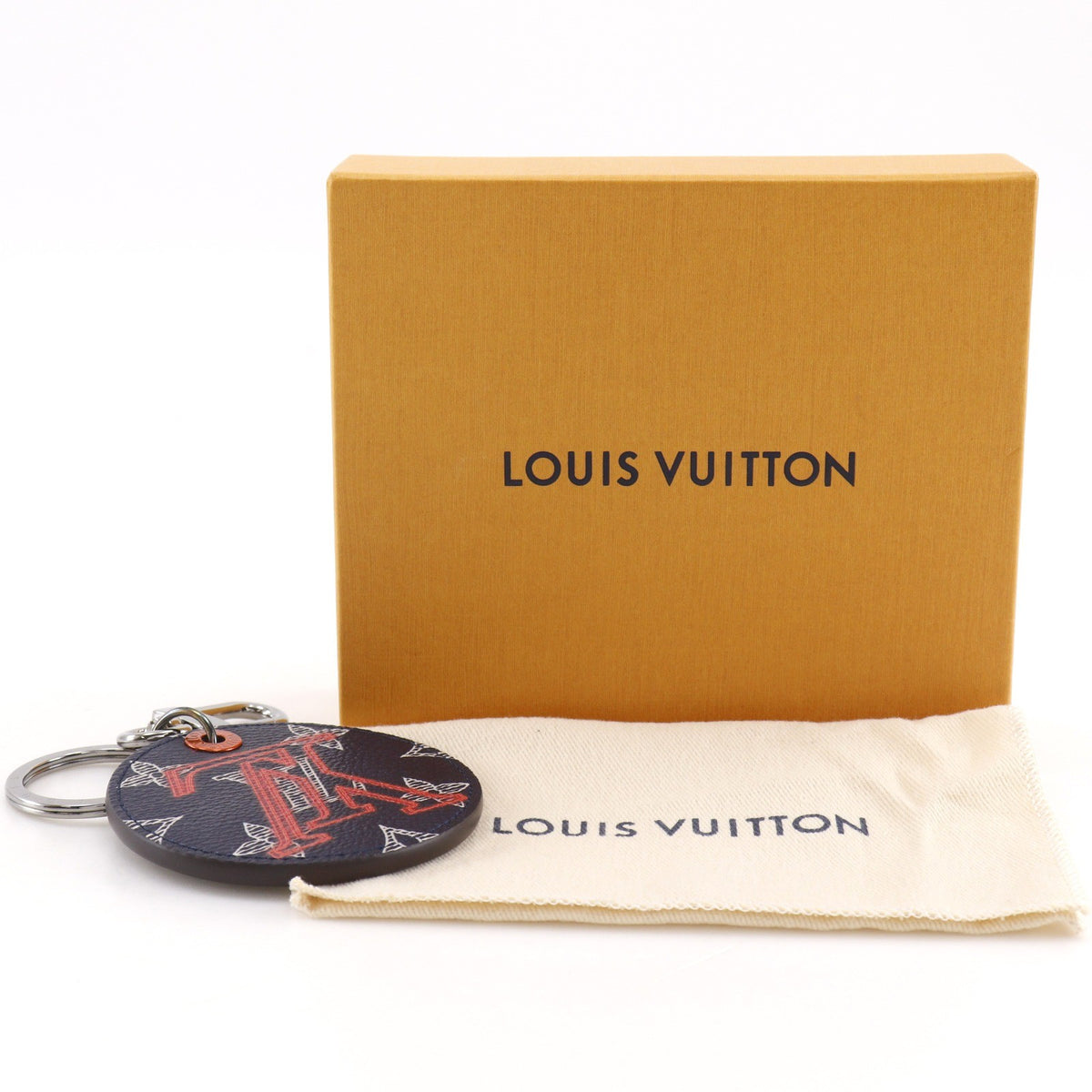 Louis Vuitton Round Illustre Keychain Limited Edition Upside Down Monogram Ink, Black, Leather, Charm