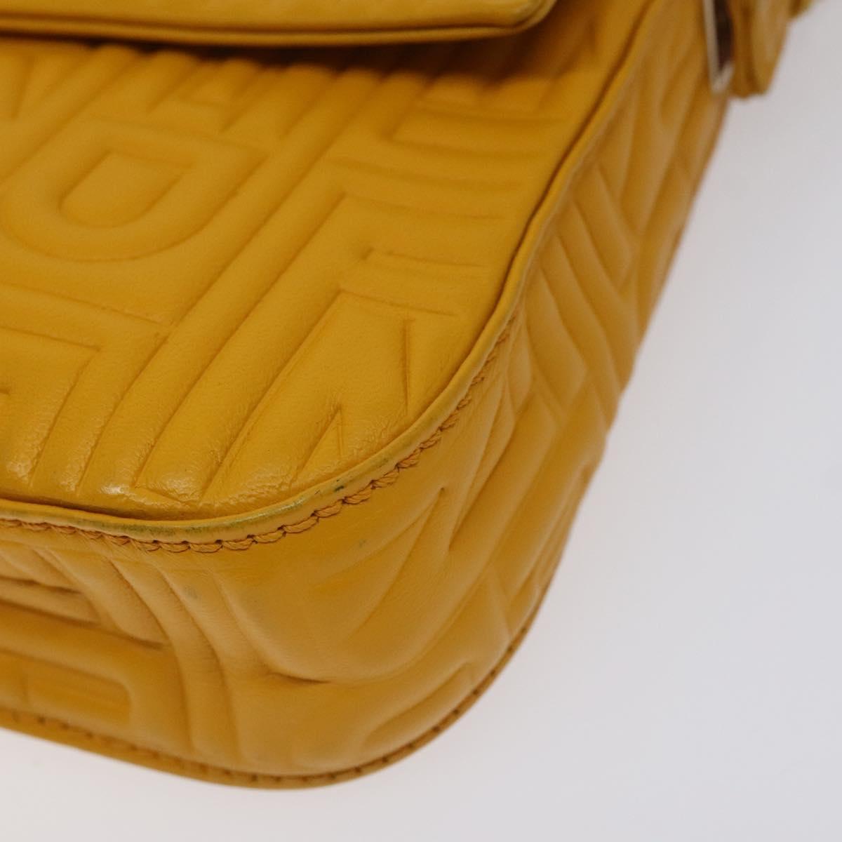 Fendi Mamma Baguette Shoulder Bag Canvas, YELLOW, LEATHER, Shoulder bag