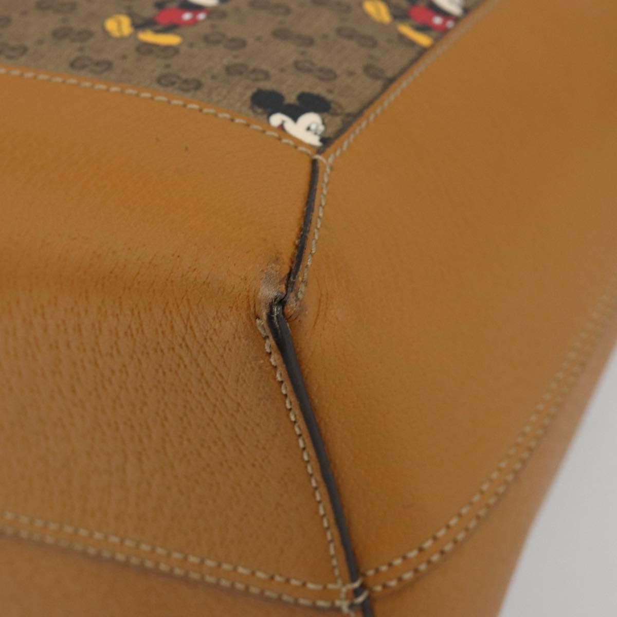 Gucci Disney Mickey Mouse Soft Open Printed Mini GG Coated Canvas, Beige, Canvas, Tote Bag