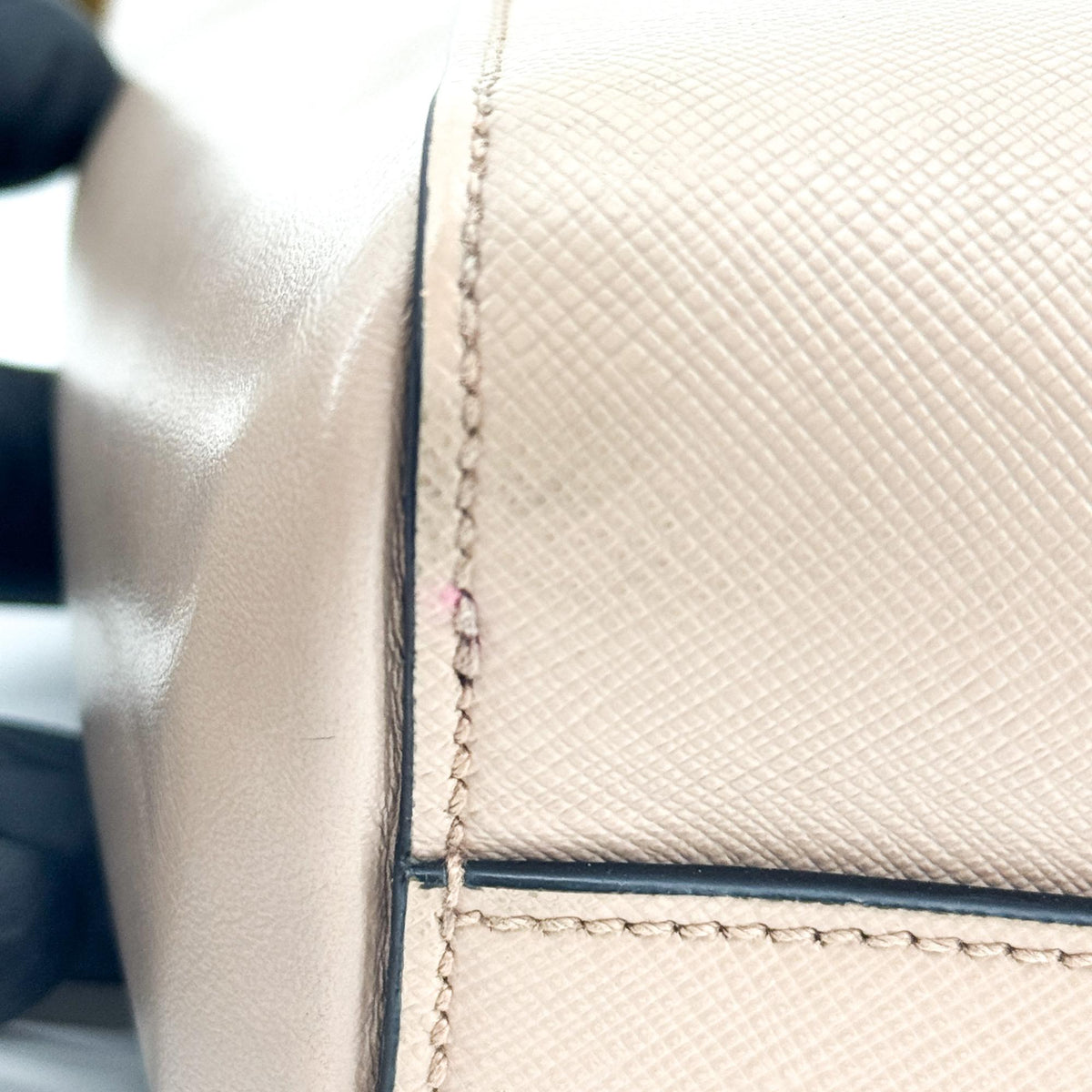 Prada Vintage Tote Leather, Beige, Leather, Tote Bag