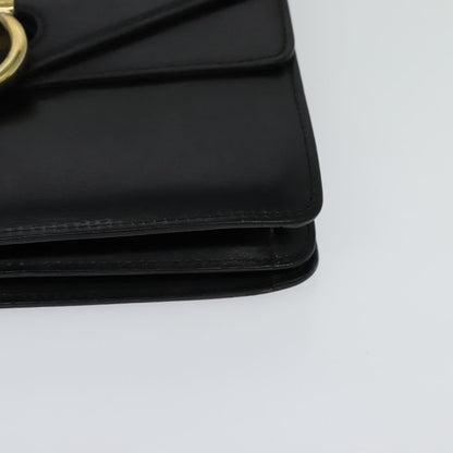 Celine Gancini Leather, Black, Leather, Handbag
