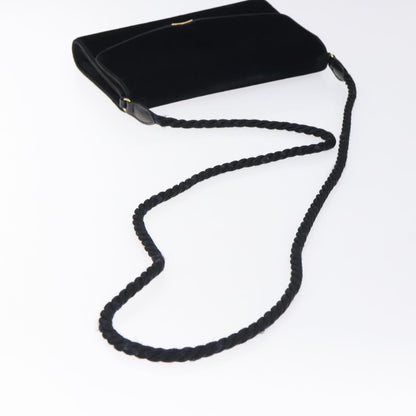Gucci Vintage Flap Velvet, Black, Velvet, Shoulder Bag