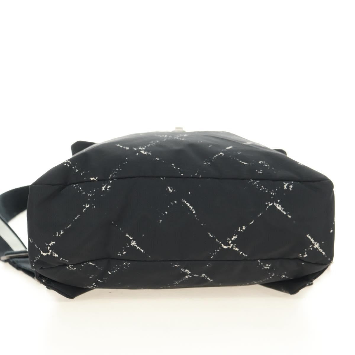 Chanel Travel Line Lock Printed Nylon, Black, Nylon, Backpack