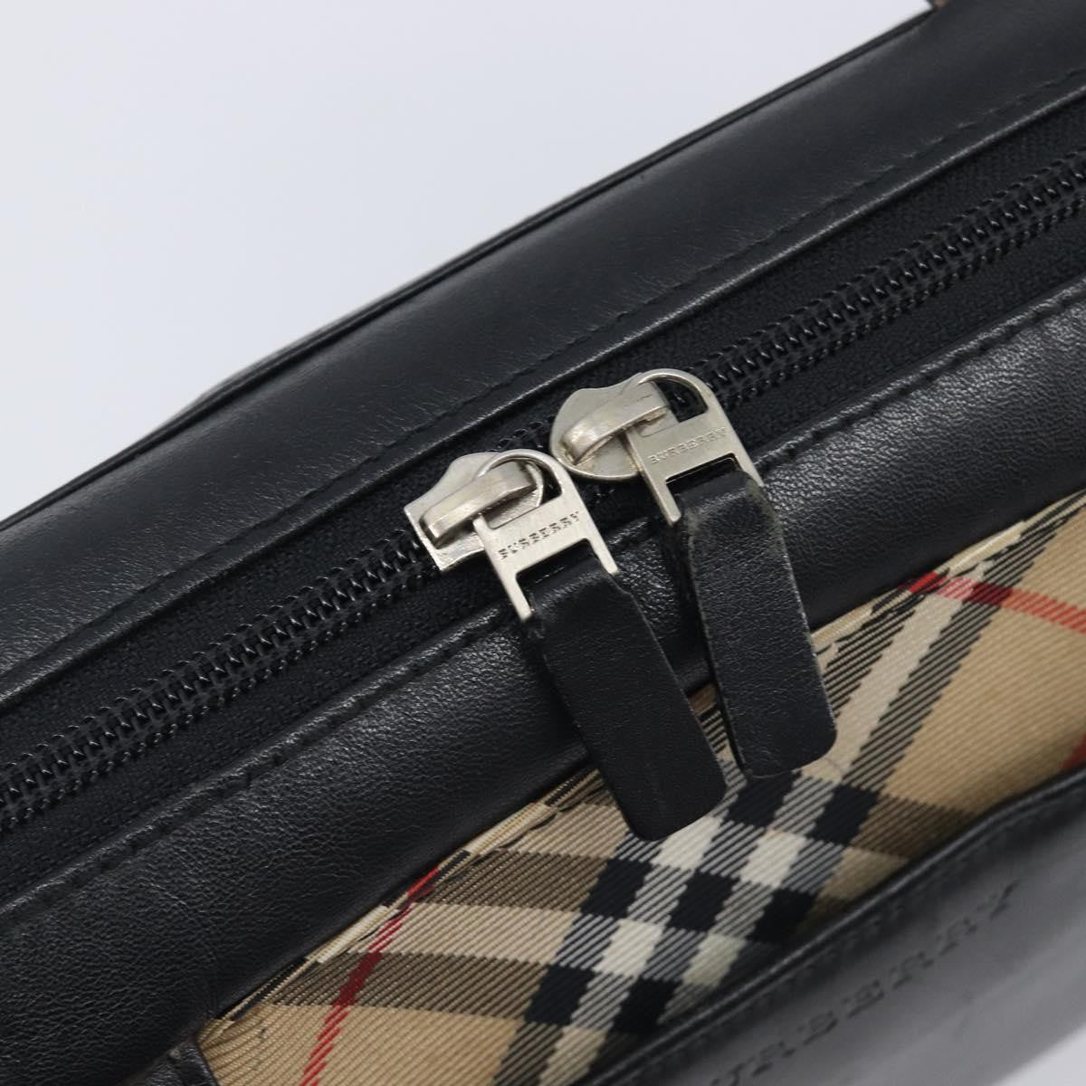 Burberry Nova Check Leather and Nylon, Black, Leather, Handbag