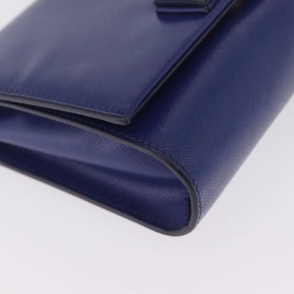 Salvatore Ferragamo Vala Chain Leather, Blue, Leather, Shoulder Bag