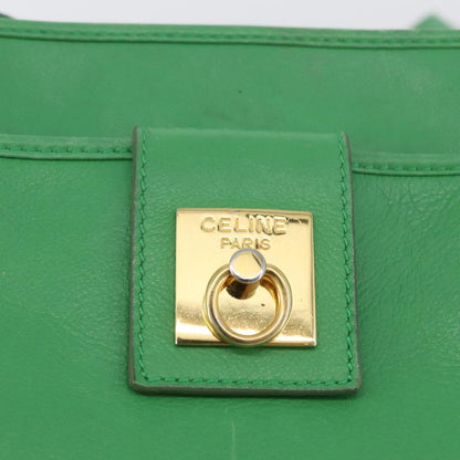 Celine Vintage Leather, Green, Leather, Shoulder Bag