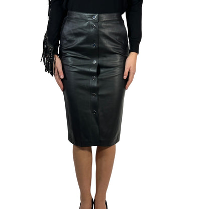 NWT KARL LAGERFELD Leather Midi Skirt