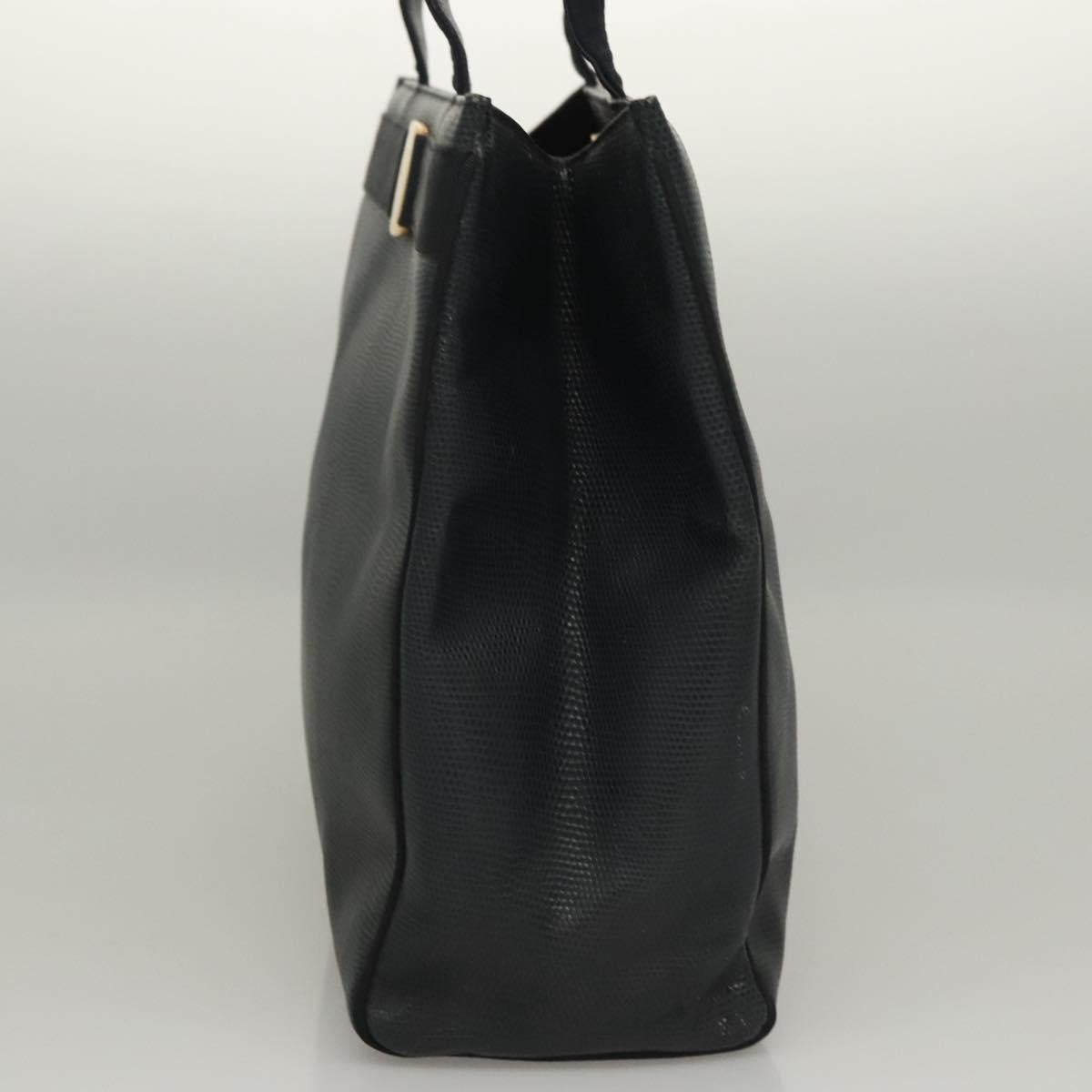 Salvatore Ferragamo Vintage Vara Bow Tote Lizard Embossed Leather, Navy, Leather, Tote Bag
