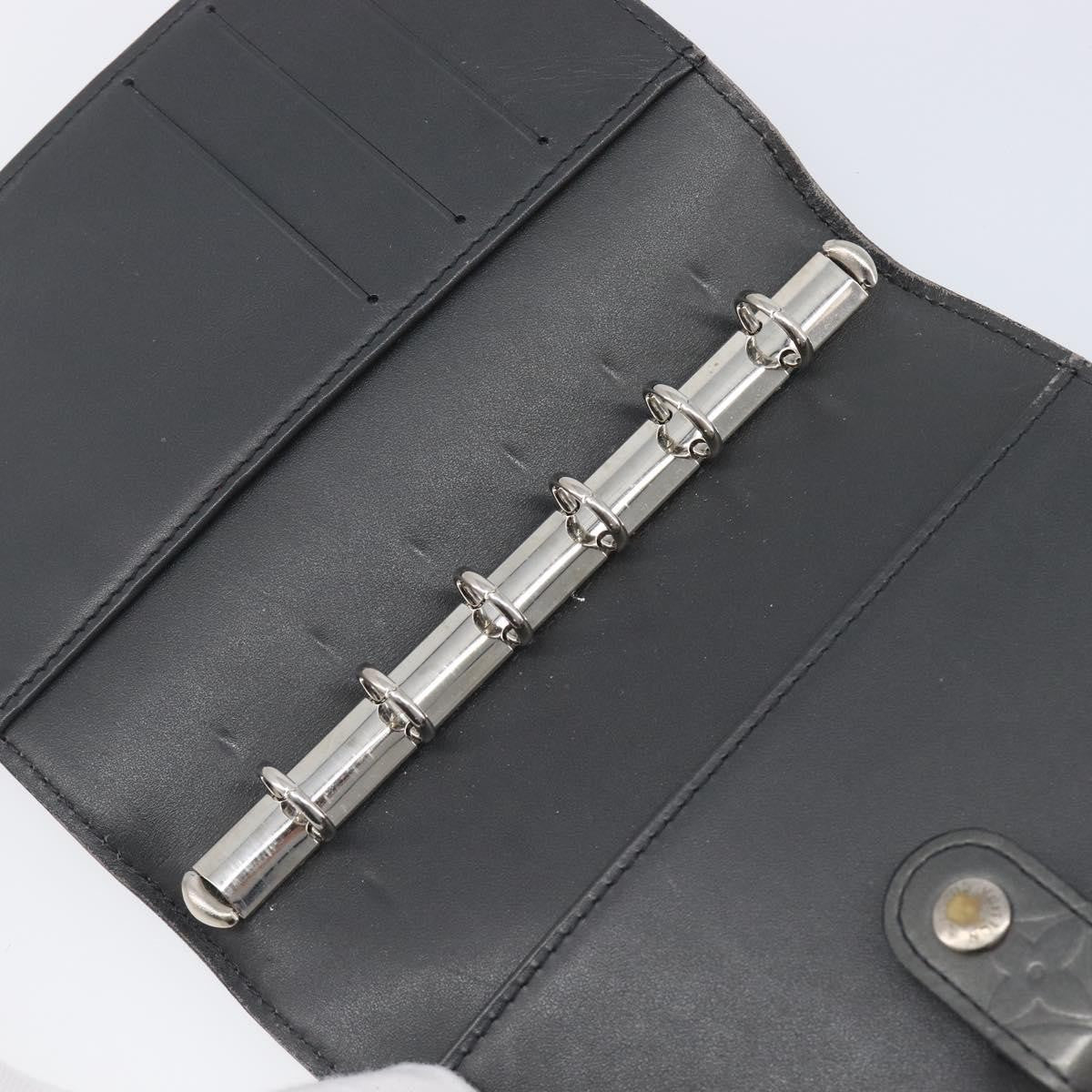 Louis Vuitton Agenda Cover Patent Leather, Black, Canvas, Wallet