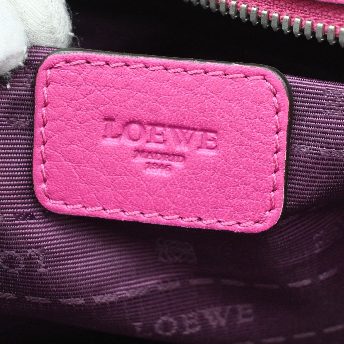 Loewe Heritage Boston Leather, Pink, Leather, Handbag