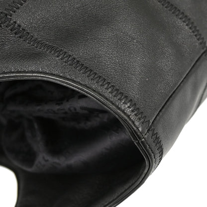 Chanel Square Stitch Tassel Hobo Quilted Leather, Black, Leather, Shoulder Bag