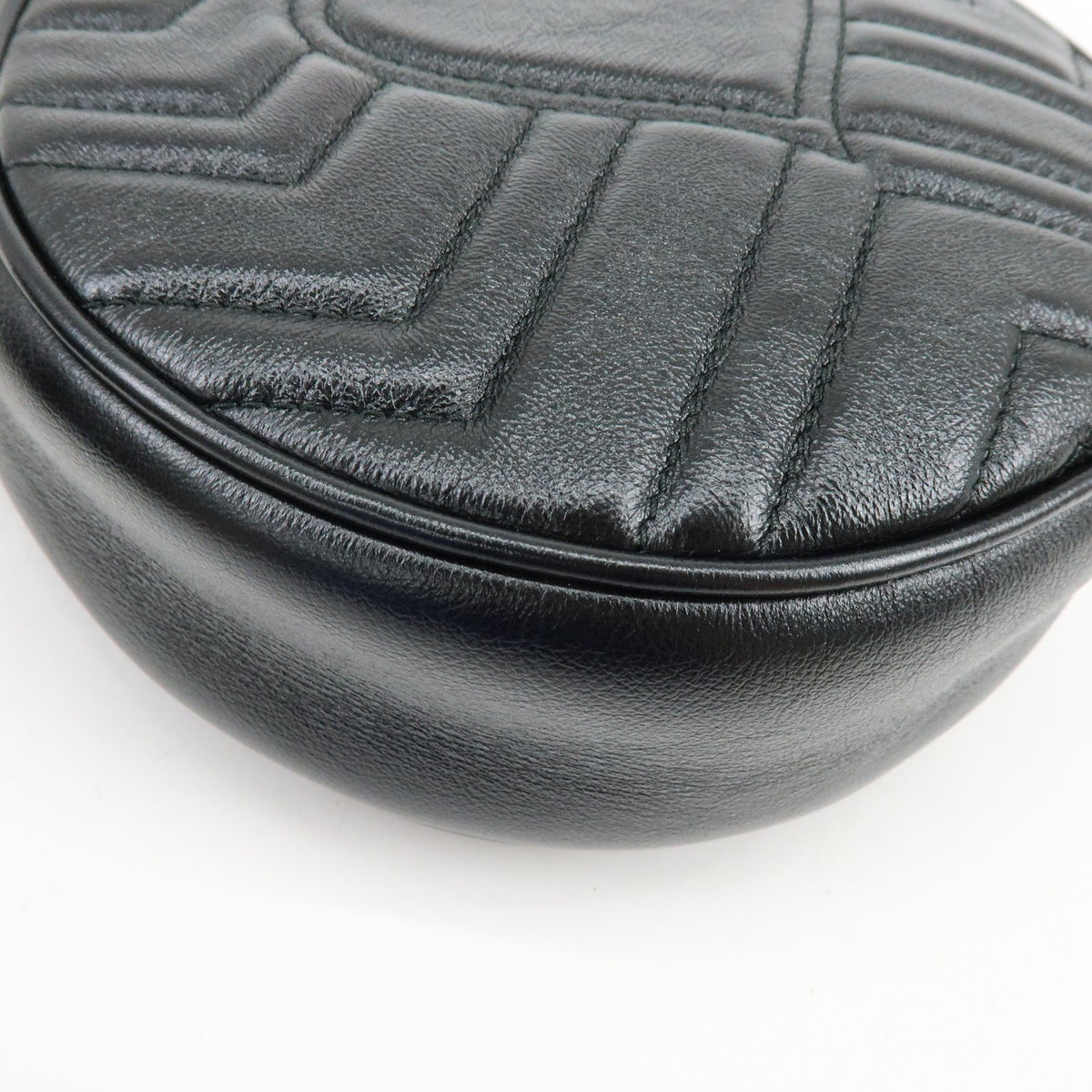 Gucci GG Marmont Round Matelasse Leather, Black, Leather, Shoulder Bag