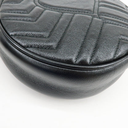 Gucci GG Marmont Round Matelasse Leather, Black, Leather, Shoulder Bag