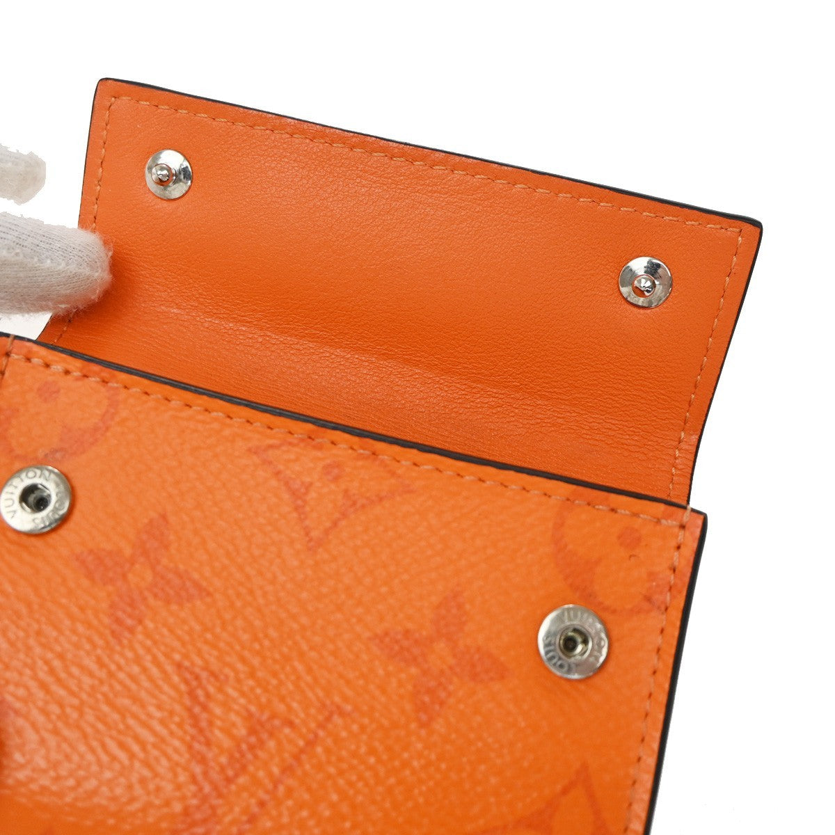 Louis Vuitton Discovery Monogram Taigarama, Orange, Leather, Wallet
