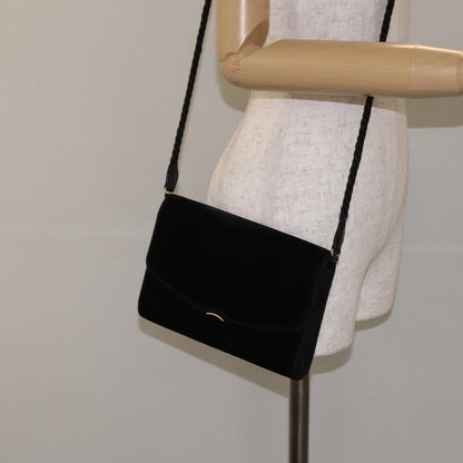 Gucci Vintage Flap Velvet, Black, Velvet, Shoulder Bag
