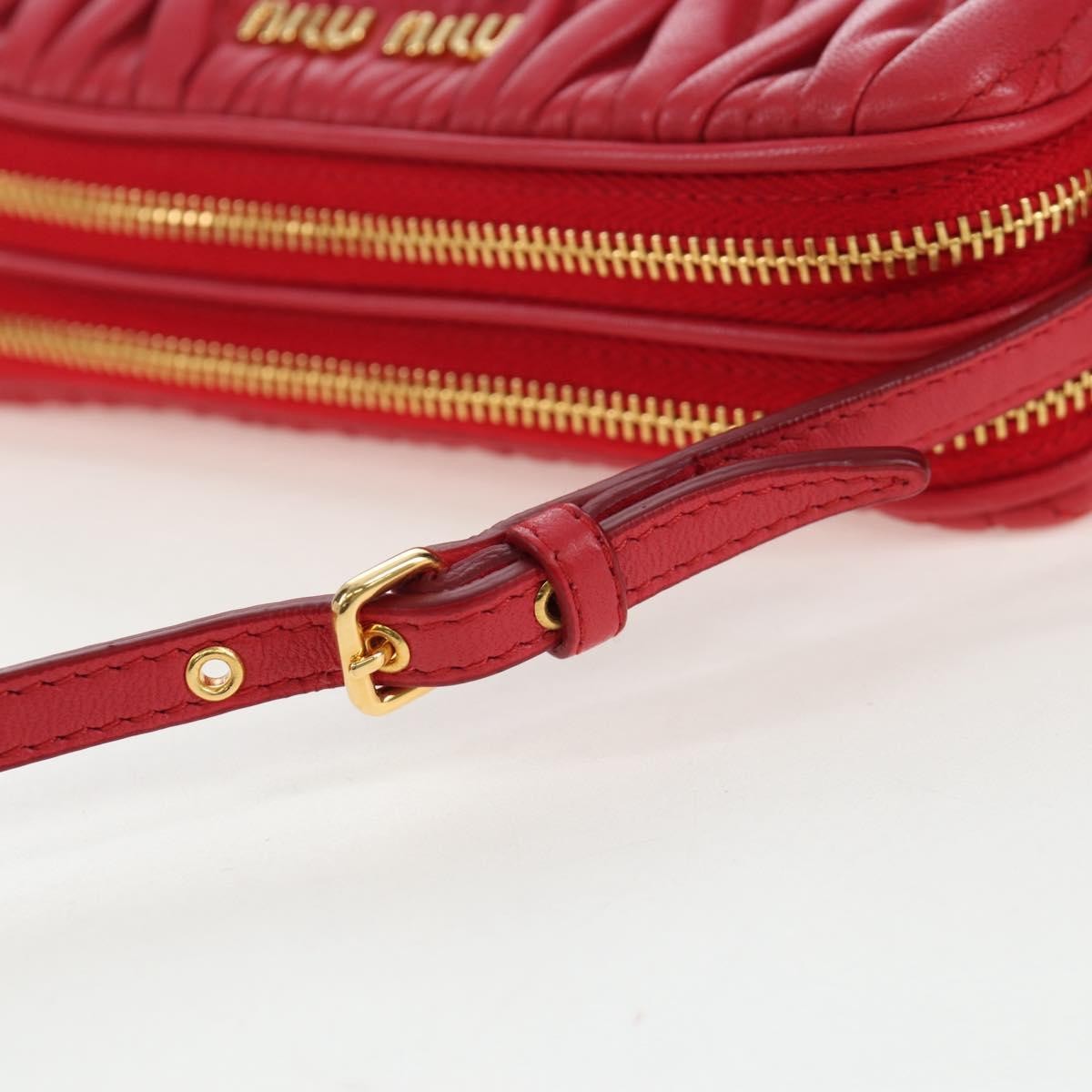 Miu Miu Tech Matelasse Leather, Red, Leather, Crossbody Bag