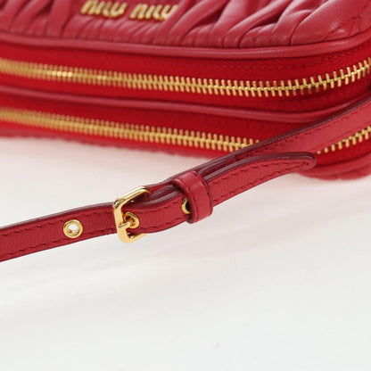 Miu Miu Tech Matelasse Leather, Red, Leather, Crossbody Bag