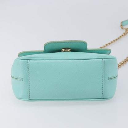 Salvatore Ferragamo Rory Chain Saffiano Leather, Blue, Leather, Shoulder Bag