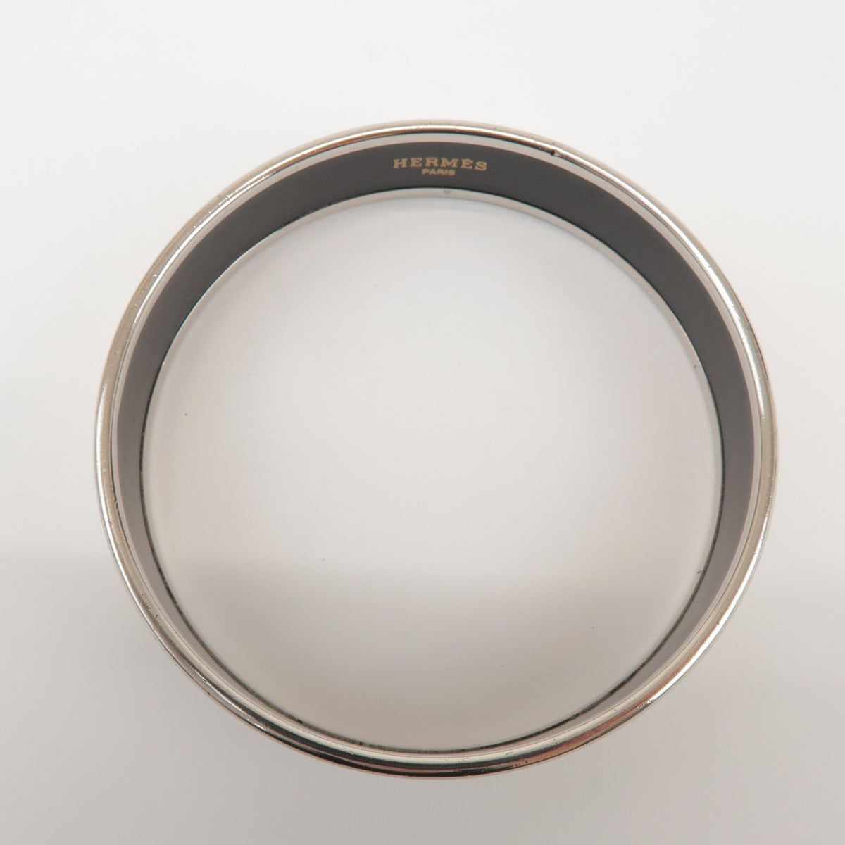 Hermes Caleche Bangle Enamel, Silver, Silver Plated, Bracelet