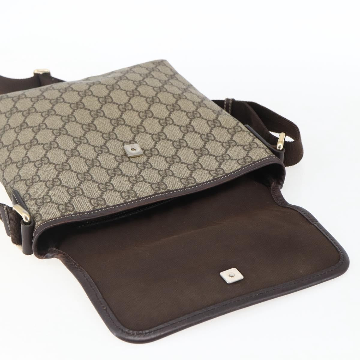 Gucci Flap Messenger GG Coated Canvas, Beige, Canvas, Shoulder Bag