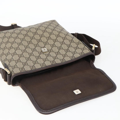 Gucci Flap Messenger GG Coated Canvas, Beige, Canvas, Shoulder Bag