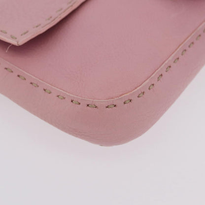 Fendi Selleria Baguette Leather, Pink, Leather, Handbag