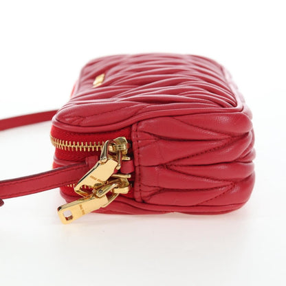 Miu Miu Tech Matelasse Leather, Red, Leather, Crossbody Bag