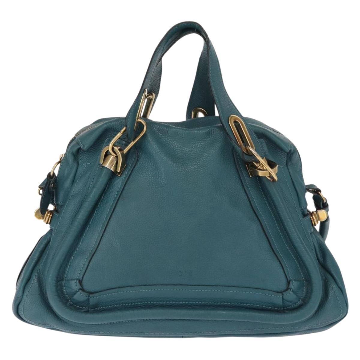 Chloe Paraty Top Handle Bag Leather, GREEN, LEATHER, Shoulder bag