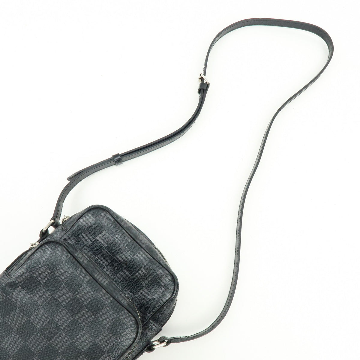 Louis Vuitton Rem Damier Graphite, Black, Canvas, Handbag
