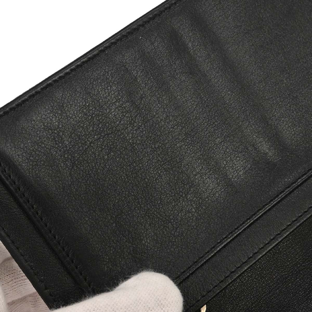 Chanel CHANEL V Stitch Chevron Long Bifold Wallet Pink Chevron, Black, Calfskin, Wallet