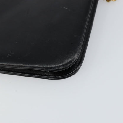 Christian Dior Vintage Chain Flap Leather, Black, Leather, Shoulder Bag