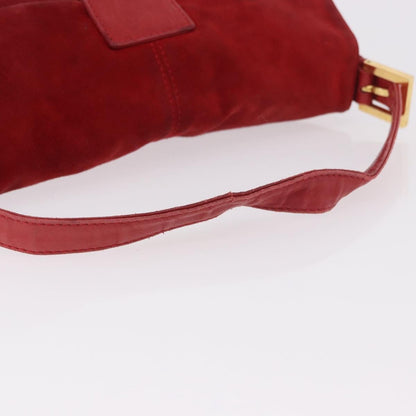 Fendi Baguette Leather, Red, Suede, Shoulder Bag