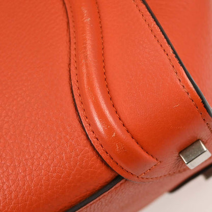 Celine Luggage Grainy Leather, Red, Leather, Handbag