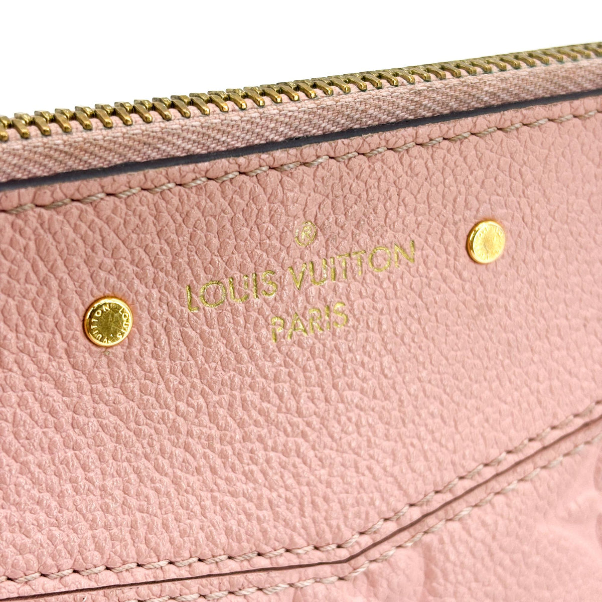Louis Vuitton Daily Pouch Monogram Empreinte Leather, Pink, Leather, Clutch