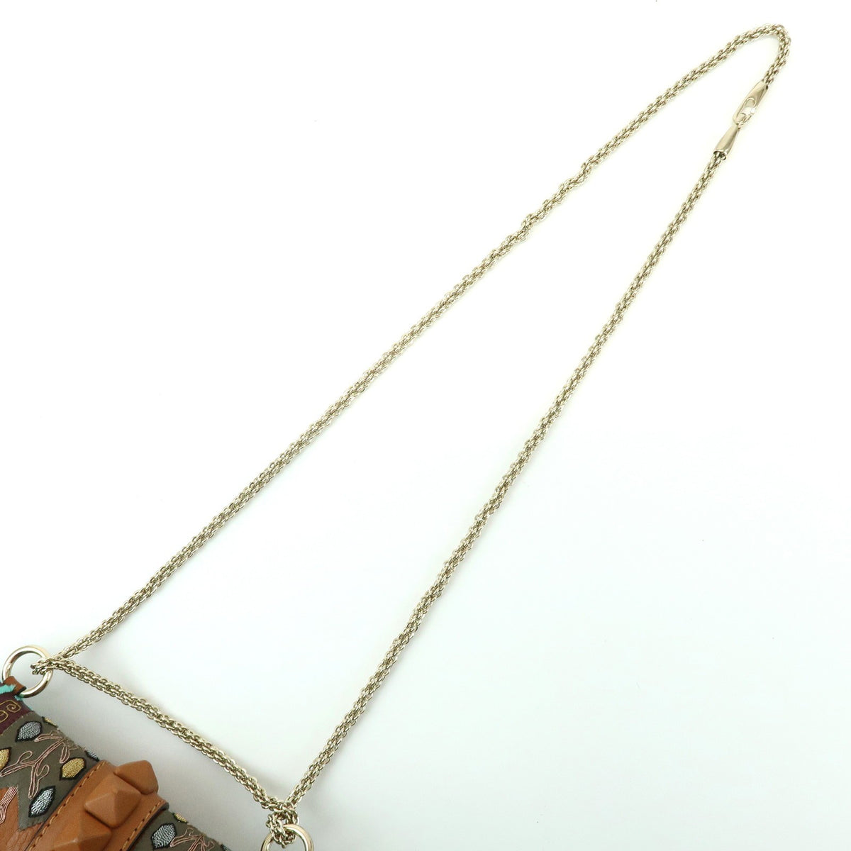 Valentino Garavani Glam Lock Leather, Brown, Leather, Shoulder Bag