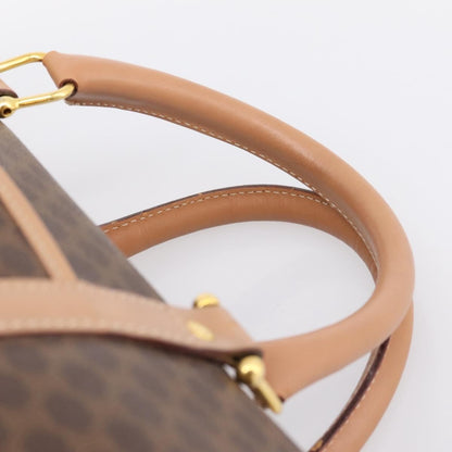 Celine Vintage Macadam Boston Canvas and Leather, Brown, PVC, Handbag