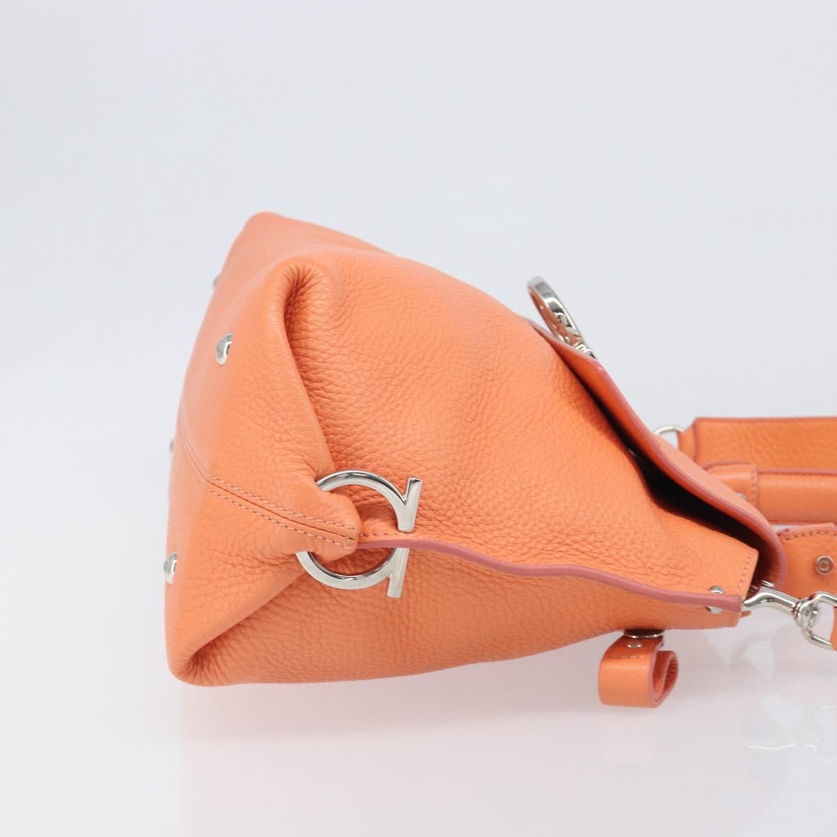 Salvatore Ferragamo Sofia Satchel Leather, Orange, Leather, Handbag