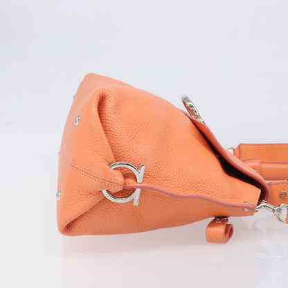 Salvatore Ferragamo Sofia Satchel Leather, Orange, Leather, Handbag