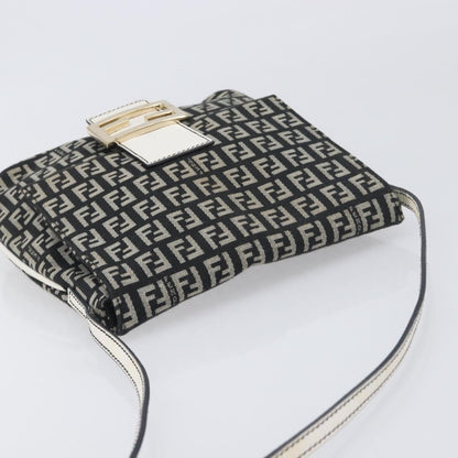 Fendi Vintage Flap Zucchino Canvas, Black, Canvas, Crossbody Bag