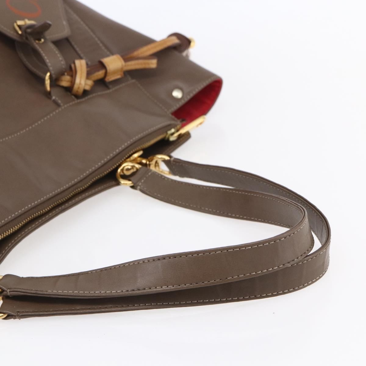 Chloe Eden Leather, Brown, Leather, Tote Bag
