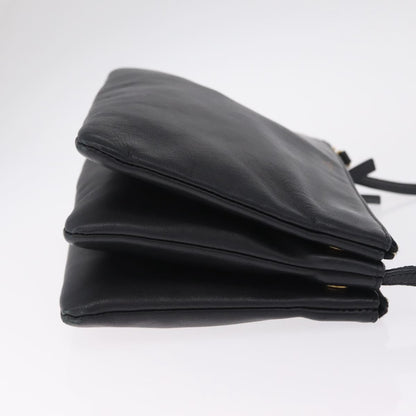 Celine Trio Leather, Black, Leather, Crossbody Bag