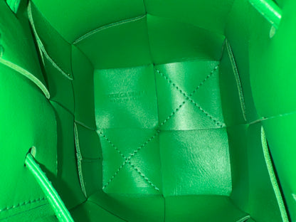 Bottega Veneta Cassette Bucket Bag Maxi Intrecciato Leather with Beaded Details, Green, Leather, Handbag
