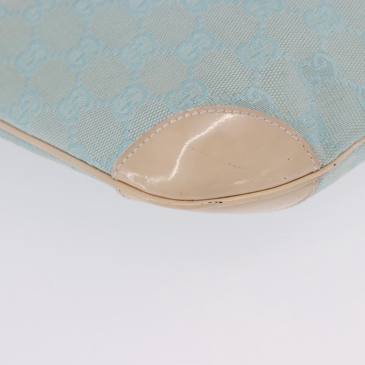 Gucci Vintage Zip Hobo GG Canvas and Patent, Blue, Canvas, Shoulder Bag