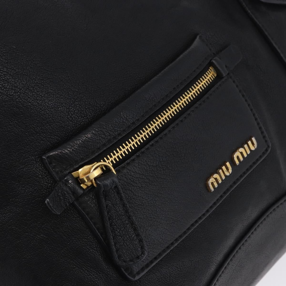 Miu Miu Zip Front Pocket Shopping Tote Leather, Black, Leather, Shoulder Bag